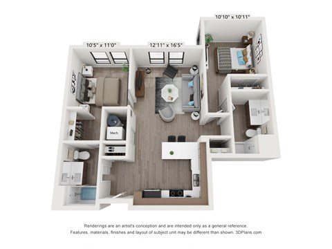 Old Town Lofts 2x2C Floor Plan